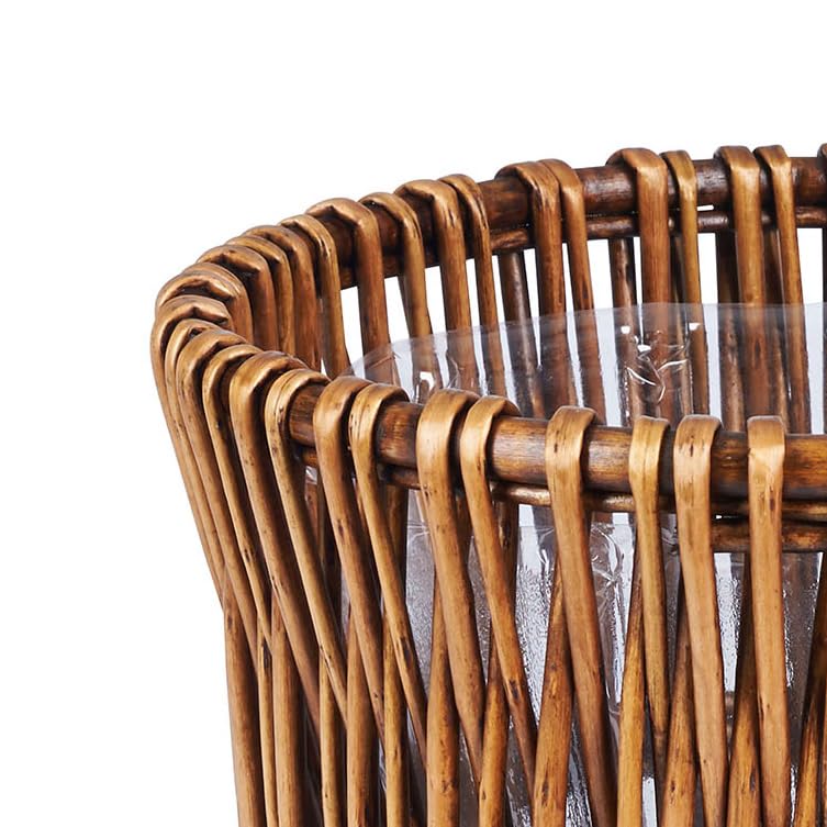 Household Essentials Small Reed Willow Waste Basket, Handwoven Basket with Removable Liner, Attractive Alternative to Plastic or Metal Cans, Brown - Image 4
